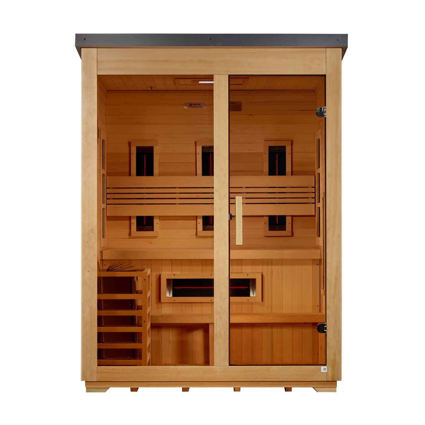 ***New 2026 Model*** Golden Designs "Carinthia" 3 Person Hybrid (PureTech™ Full Spectrum IR or Traditional Stove) Flat Roof Outdoor Sauna (G