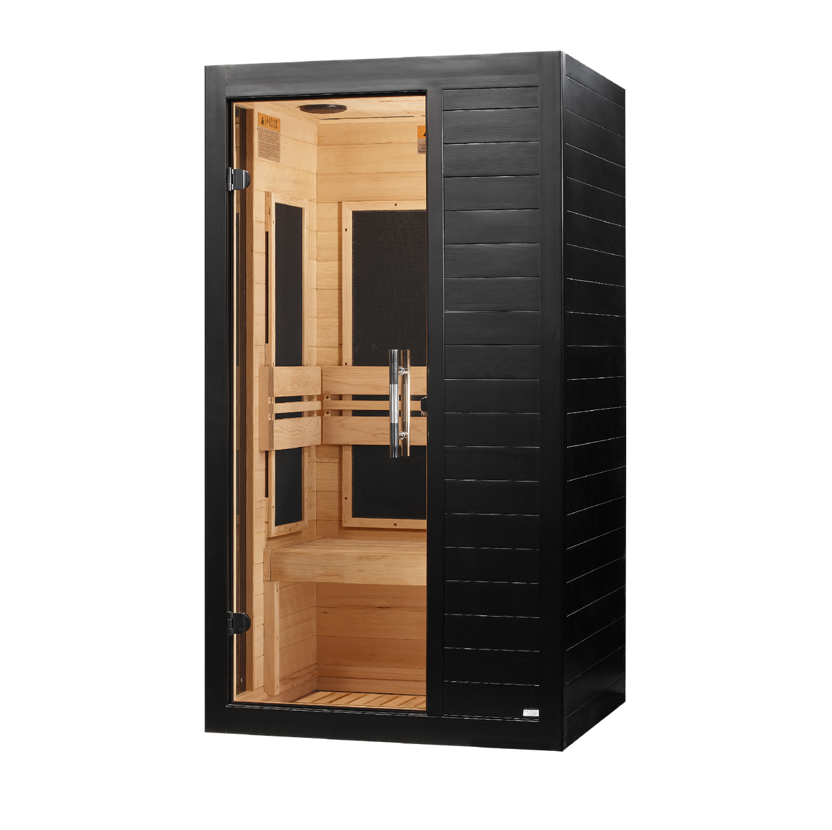 ***New 2026 Model*** Dynamic "Veneto" Black Finish 1-2 Person Low EMF FAR IR Sauna (DYN-6115-06)
