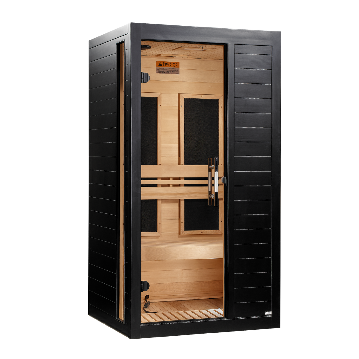 ***New 2026 Model*** Dynamic "Veneto" Black Finish 1-2 Person Low EMF FAR IR Sauna (DYN-6115-06)