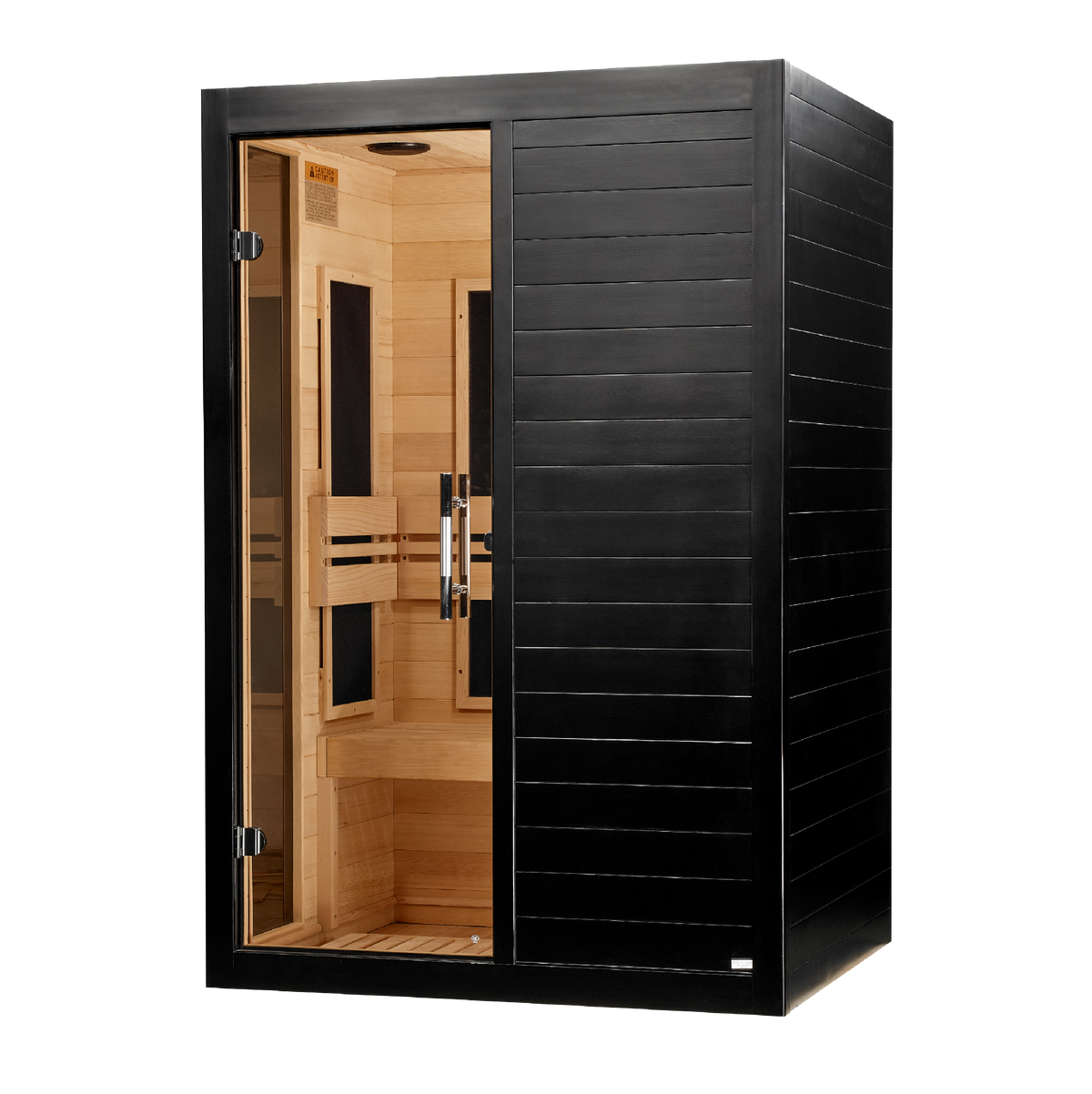 ***New 2026 Model*** Dynamic "Lucca" Black Finish 2 Person Low EMF FAR IR Sauna (DYN-6215-06)
