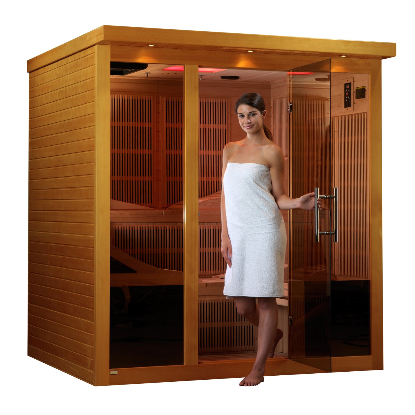 Dynamic Monaco 6 Person Near Zero EMF FAR Infrared Sauna (Natural Finish)