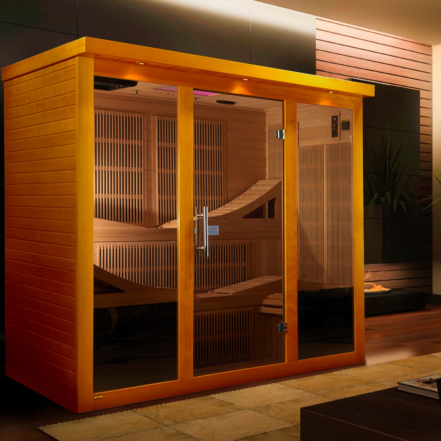 Dynamic Monaco 6 Person Near Zero EMF FAR Infrared Sauna (Natural Finish)