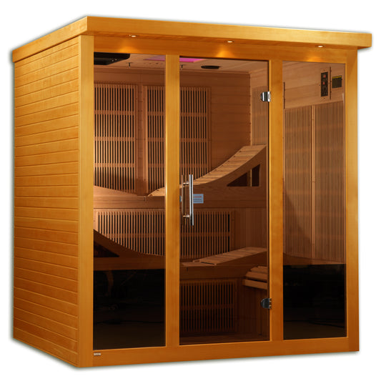 Dynamic Monaco 6 Person Near Zero EMF FAR Infrared Sauna (Natural Finish)