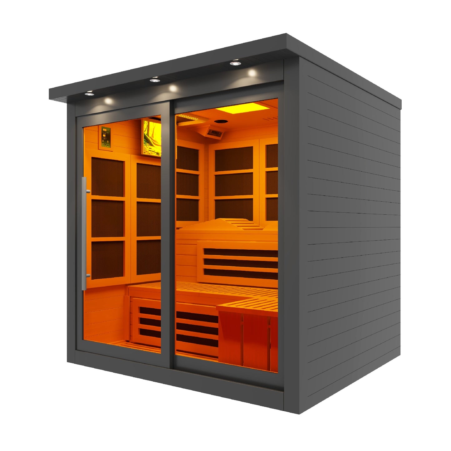***New 2026 Model*** Golden Designs 6 Person Near Zero EMF Far IR Sauna - Black Edition (GDI-6996-02EliteBLK)