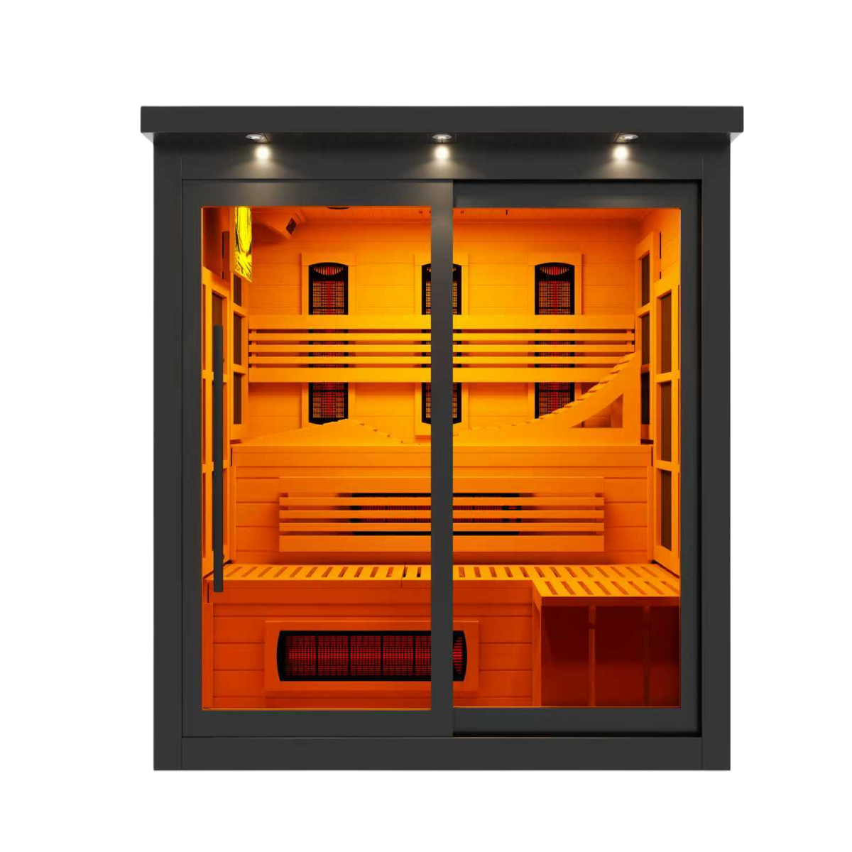 ***New 2026 Model*** Golden Designs 6 Person Black Full Spectrum Near Zero EMF FAR IR Sauna (GDI-6996-03-FS)