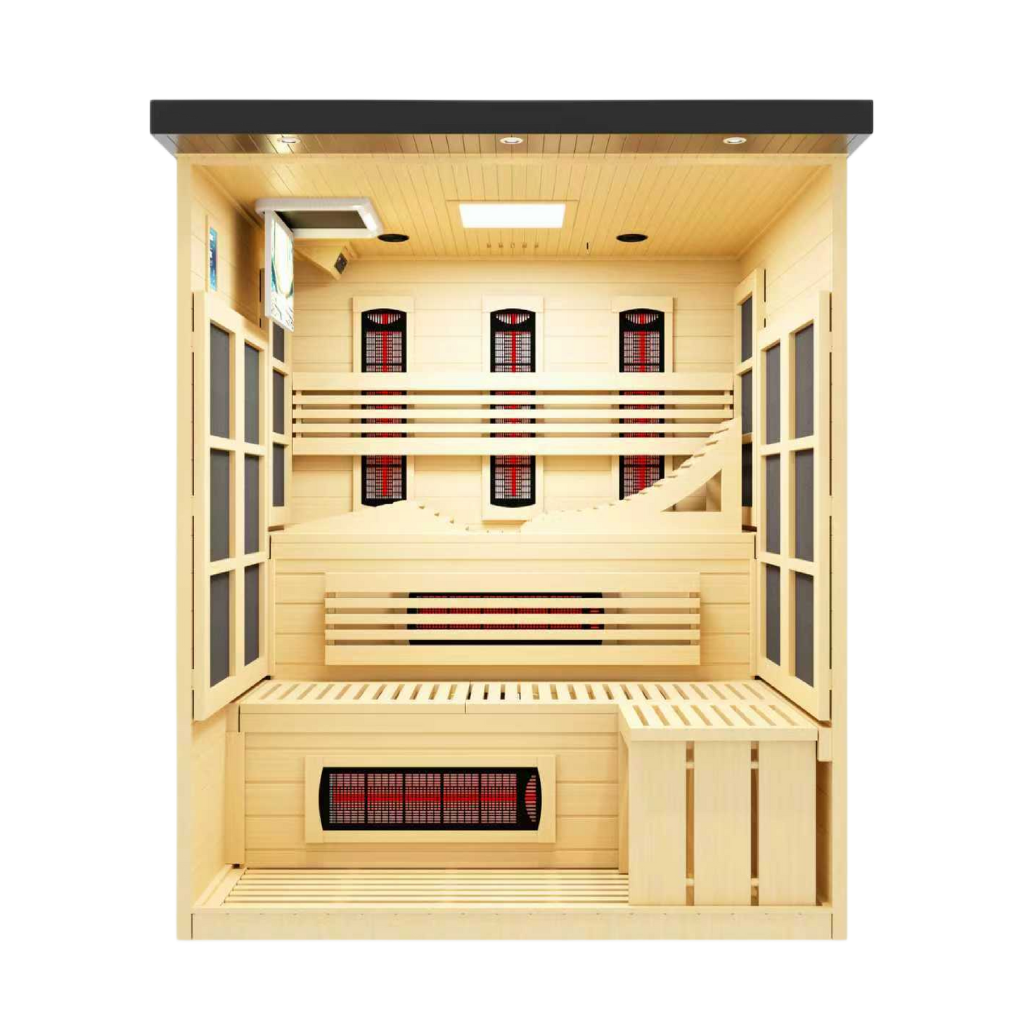 ***New 2026 Model*** Golden Designs 6 Person Black Full Spectrum Near Zero EMF FAR IR Sauna (GDI-6996-03-FS)