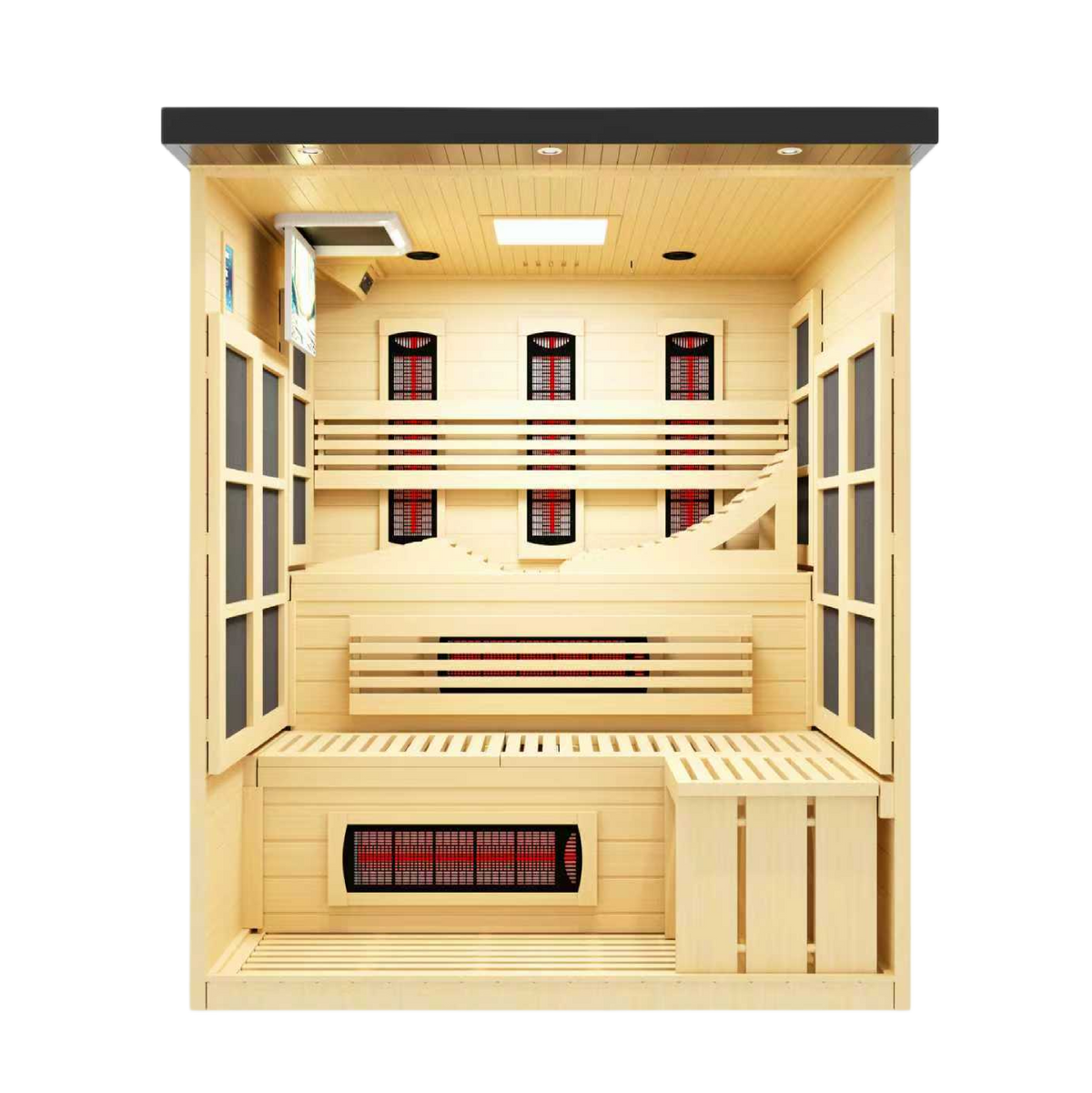 ***New 2026 Model*** Golden Designs 6 Person Black Full Spectrum Near Zero EMF FAR IR Sauna (GDI-6996-03-FS)