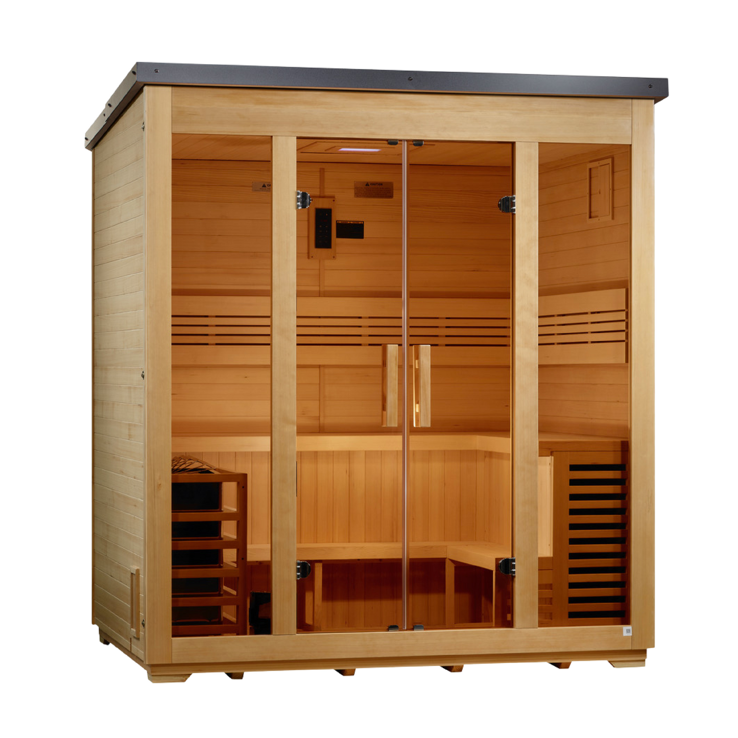 ***New 2026 Model*** Golden Designs "Vorarlberg" 5 Person Traditional Flat Roof Outdoor Sauna (GDI-8005-01)