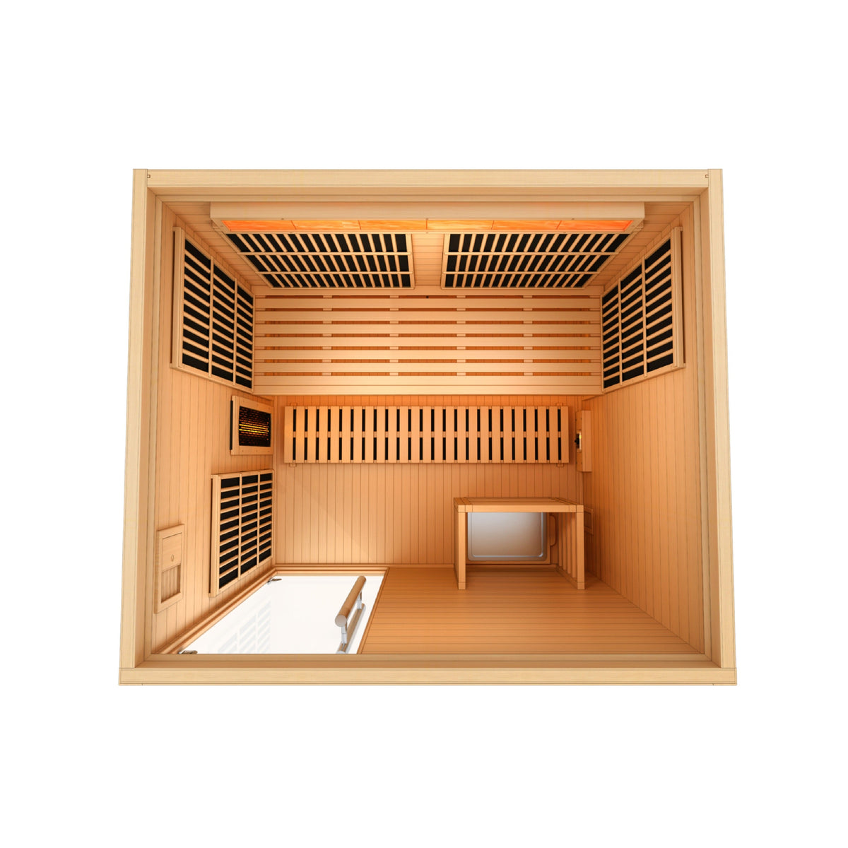 2026 Golden Designs "Soria" 3 Person Hybrid Sauna (Indoor) Full Spectrum and Harvia Traditional Stove (GDI-8330-01)