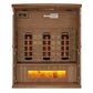 Golden Designs 3-Person Full Spectrum PureTech™ Near Zero EMF FAR Infrared Sauna with Himalayan Salt Bar