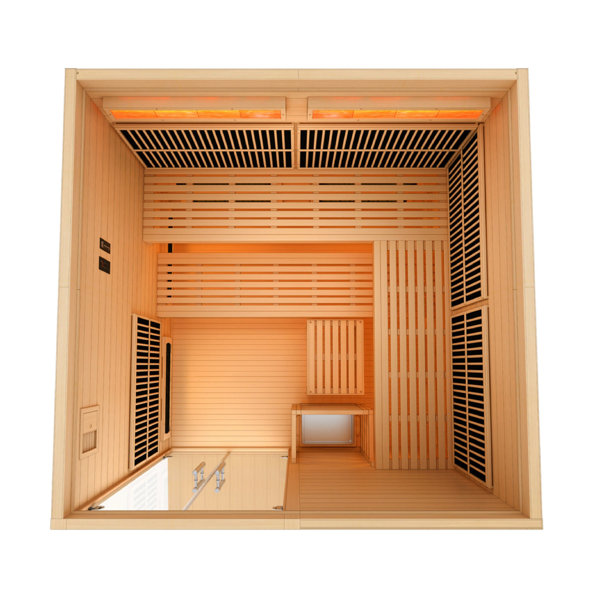 2025 Golden Designs "Toledo" 6 Person Hybrid Sauna (Indoor) Full Spectrum and Harvia Traditional Stove (GDI-8360-01)