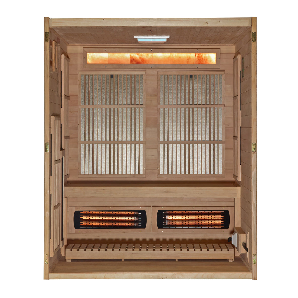 2026 Golden Designs "Soria" 3 Person Hybrid Sauna (Indoor) Full Spectrum and Harvia Traditional Stove (GDI-8330-01)