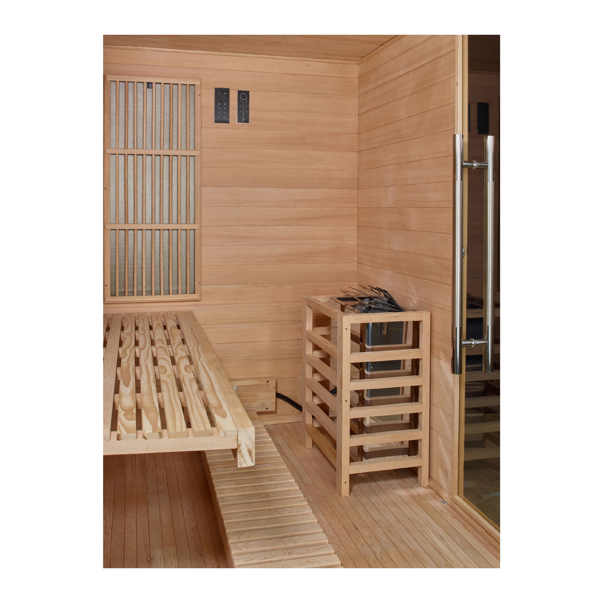 2026 Golden Designs "Soria" 3 Person Hybrid Sauna (Indoor) Full Spectrum and Harvia Traditional Stove (GDI-8330-01)