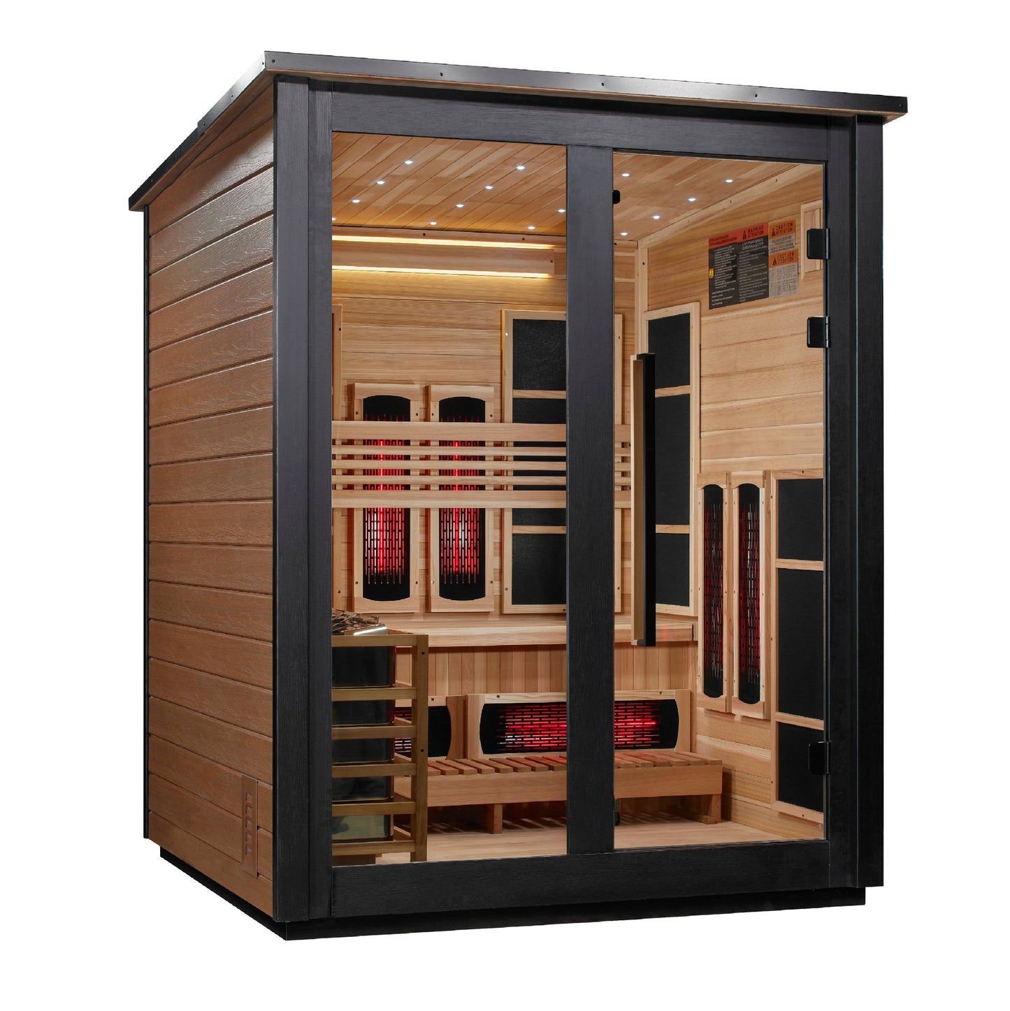 ***New 2026 Model*** Golden Designs "Loviisa" 3 Person, 2 Tone Barn Hybrid (PureTech™ Full Spectrum IR or Traditional Stove) Outdoor Sauna (