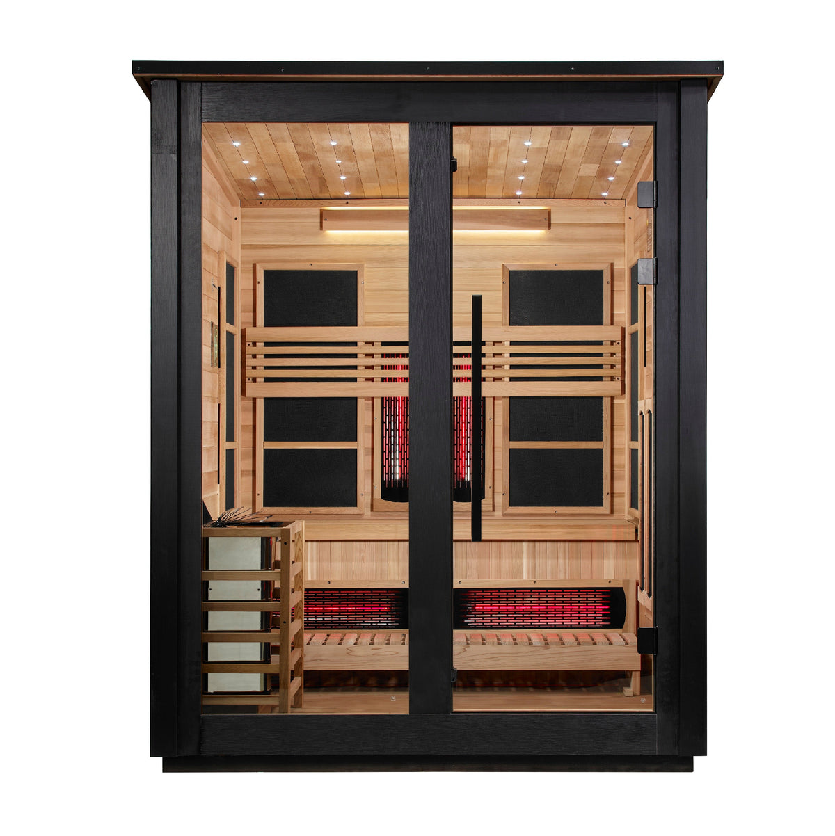 ***New 2026 Model*** Golden Designs "Loviisa" 3 Person, 2 Tone Barn Hybrid (PureTech™ Full Spectrum IR or Traditional Stove) Outdoor Sauna (