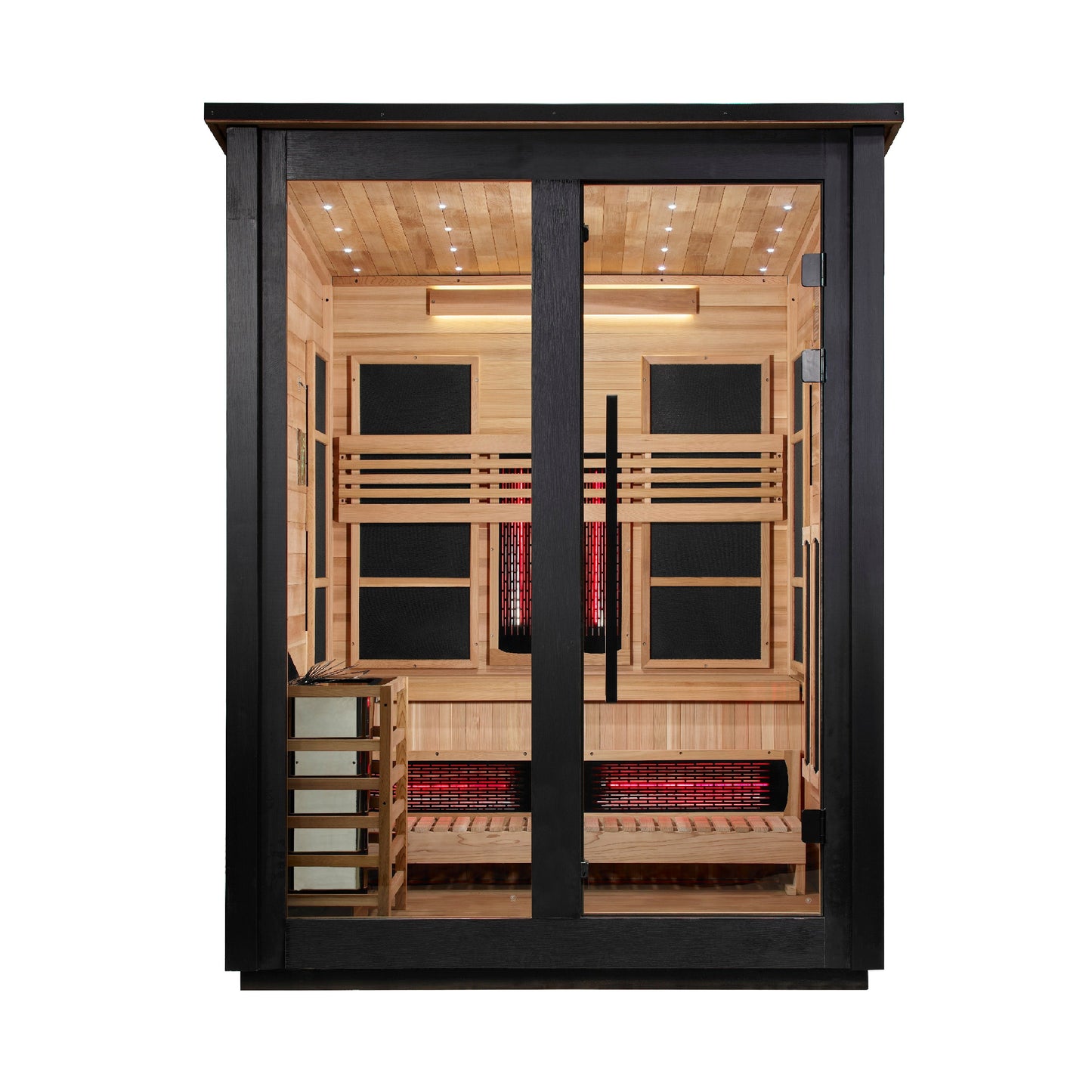 ***New 2026 Model*** Golden Designs "Loviisa" 3 Person, Black Barn Hybrid (PureTech™ Full Spectrum IR or Traditional Stove) Outdoor Sauna (G