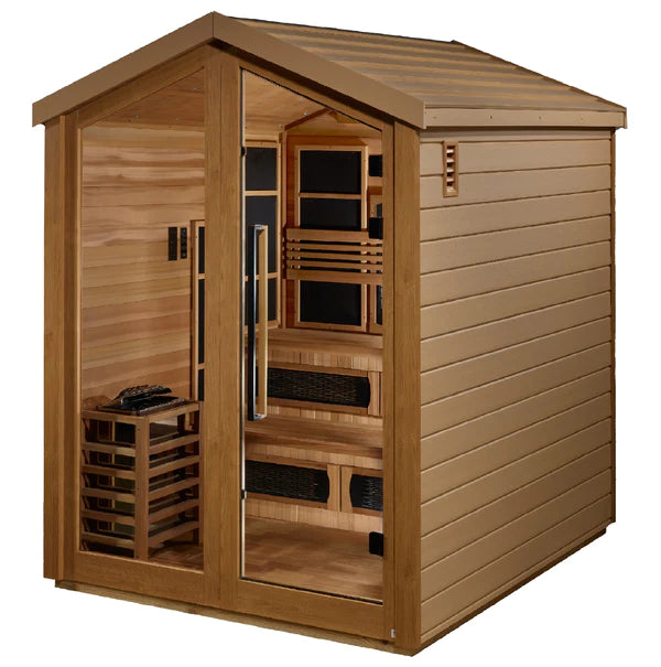 Golden Designs Kaskinen 6 Person Hybrid (PureTech™ Full Spectrum IR or Traditional Stove) Outdoor Sauna