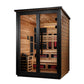 ***New 2026 Model*** Golden Designs "Kaskinen" 6 Person, 2 Tone Barn Hybrid (PureTech™ Full Spectrum IR or Traditional Stove) Outdoor Sauna 