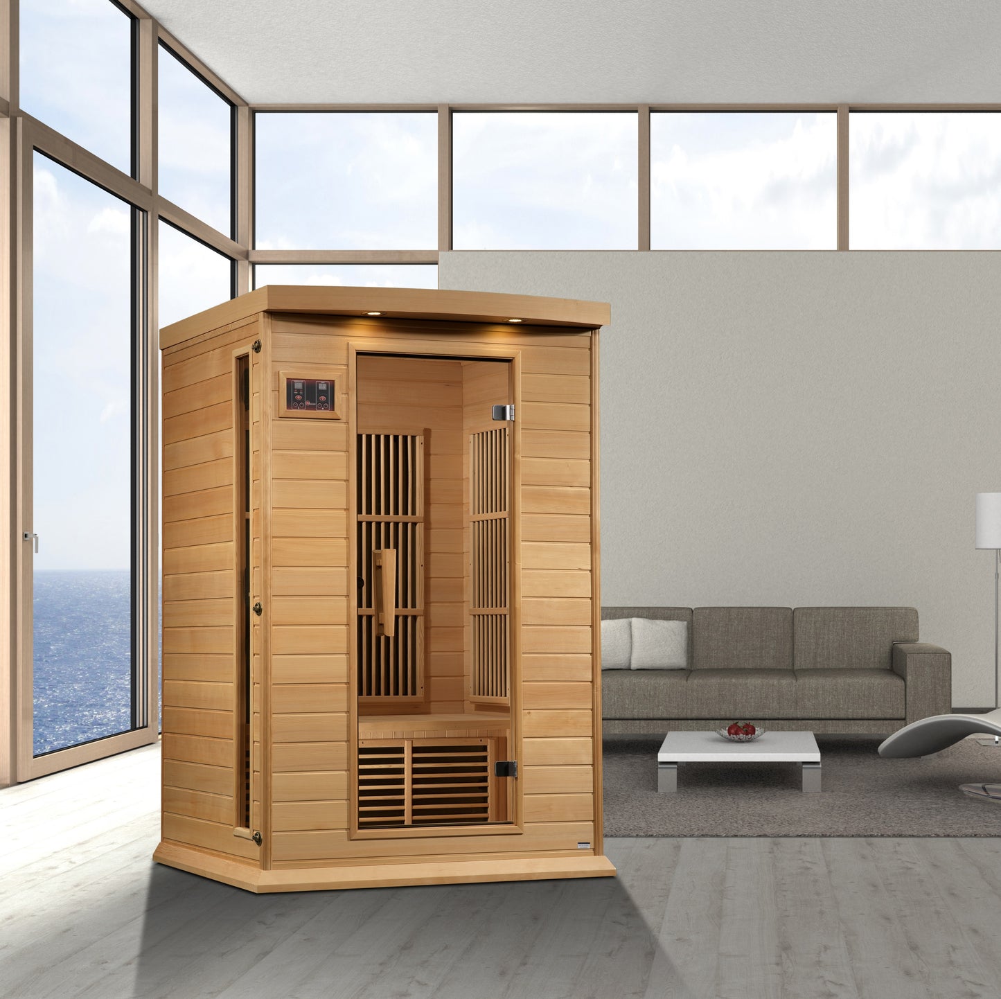 Maxxus 2 Person Near Zero EMF FAR Infrared Sauna - Canadian Hemlock