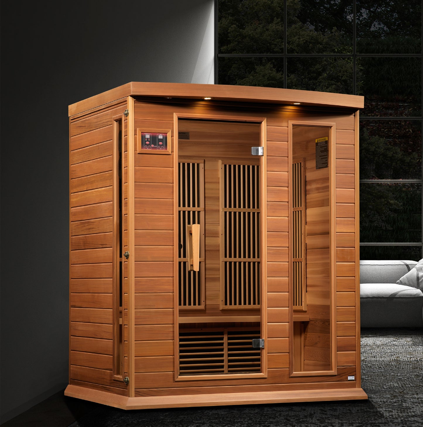 Maxxus Montilemar Edition 3 Person Near Zero EMF FAR Infrared Sauna - Canadian Red Cedar