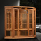 Maxxus Avignon Edition 3 Person Corner Near Zero EMF FAR Infrared Sauna - Canadian Red Cedar