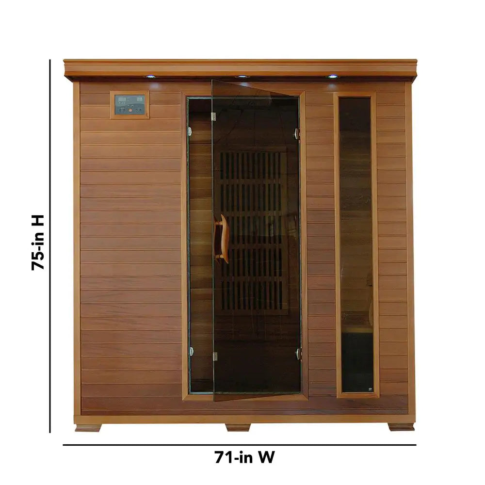 4-Person Cedar Infrared Sauna with 9 Carbon Heaters